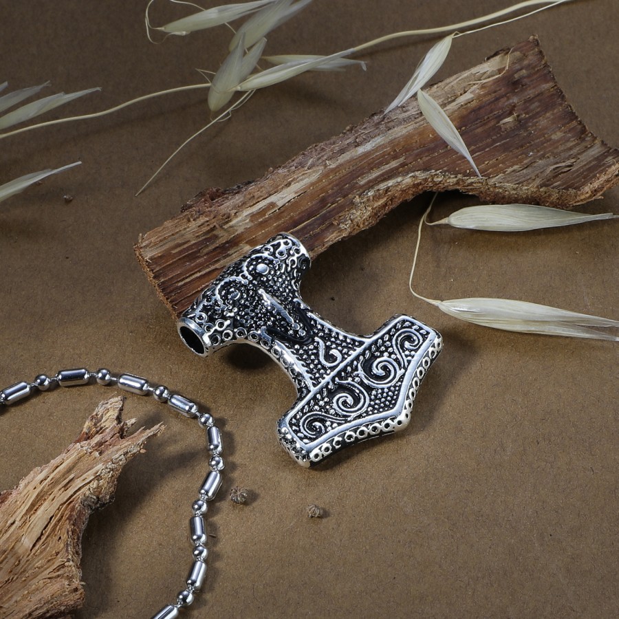 Toptan İskandinav Viking Thor Paslanmaz Çelik Kolye Ucu Büyük Boy Fiyatları