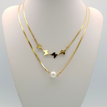 Women Steel Necklace 9802