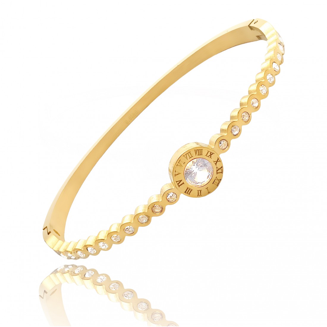 Kadın Taşlı Çelik Bileklik