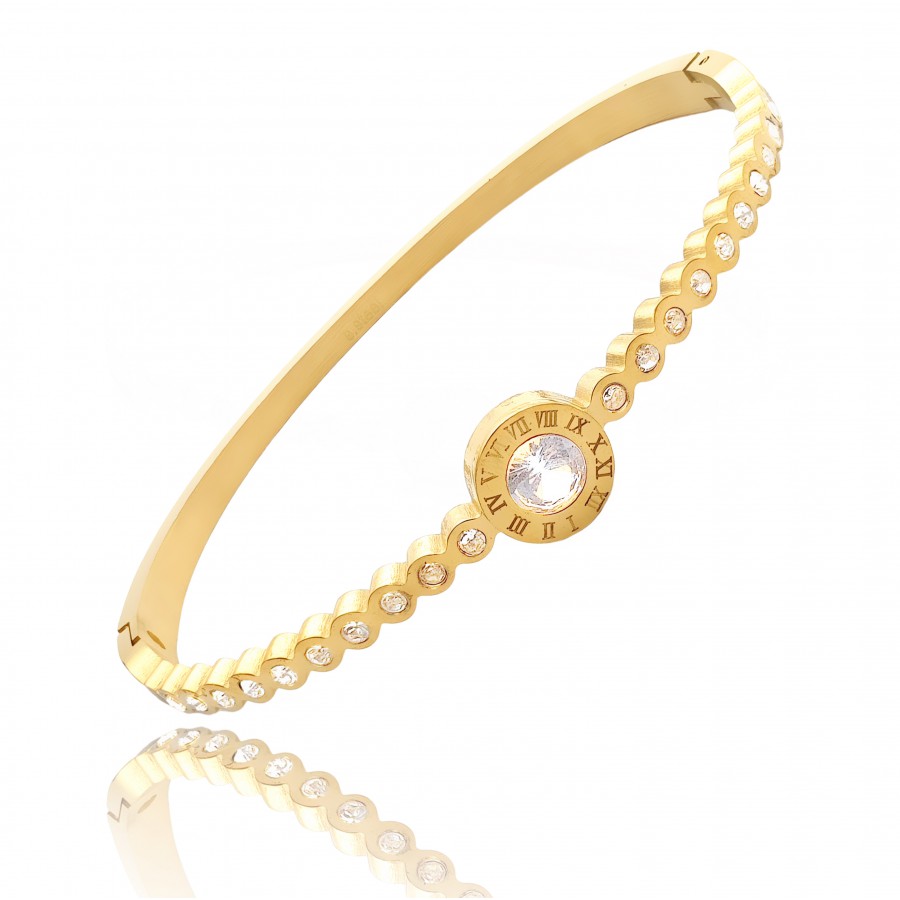 Kadın Taşlı Çelik Bileklik