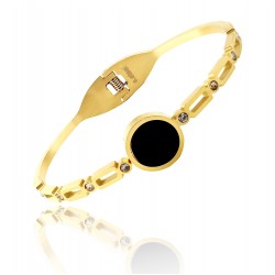 Kadın Taşlı Kelepçe Çelik Bileklik