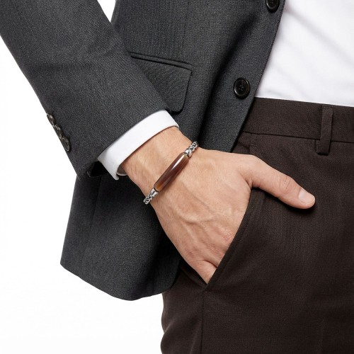 سوار رجالي من الفولاذ مصنوع من الحجر الطبيعي 13843