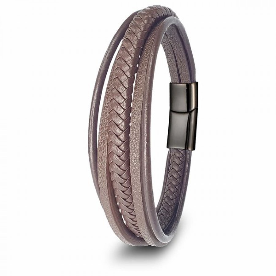 Kahve Çoklu Deri Bileklik