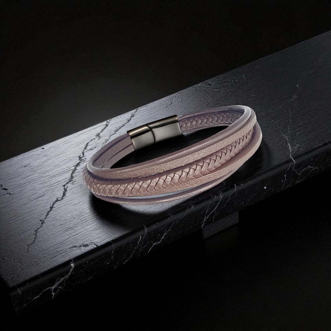 Kahve Çoklu Deri Bileklik