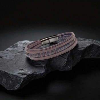 Kahve Siyah Çoklu Deri Bileklik