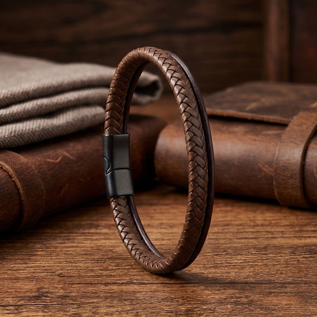 Kahverengi Çoklu Deri Bileklik