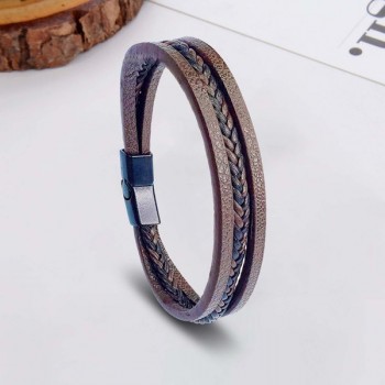 Kahverengi Siyah Saç Örgü Ve Çelik Bileklik