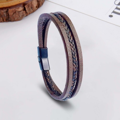 Kahverengi Siyah Saç Örgü Ve Çelik Bileklik