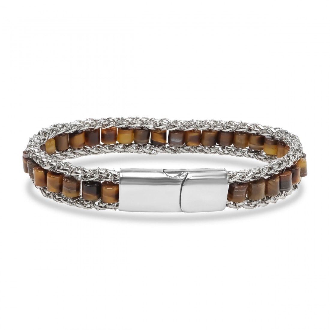 Men's Natural Stone Steel Bracelet 14051