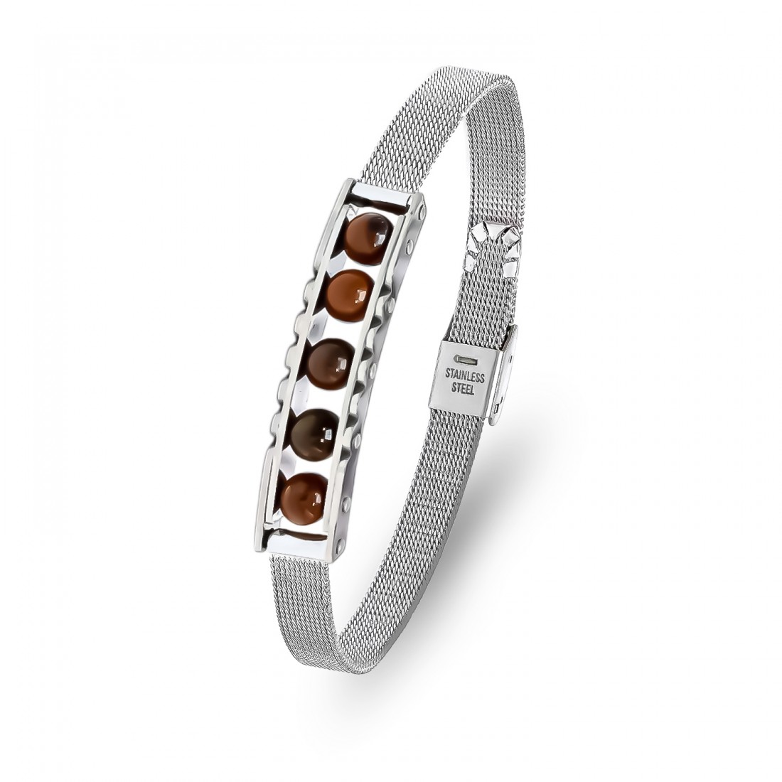 Kaplan Gözü Taşı Ve Paslanmaz Çelik Bileklik