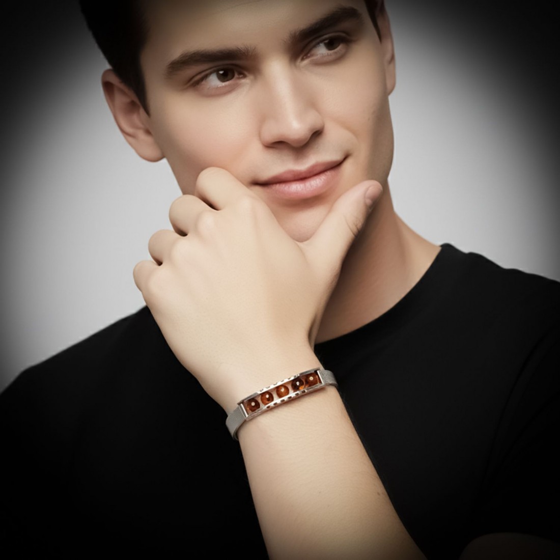 Kaplan Gözü Taşı Ve Paslanmaz Çelik Bileklik