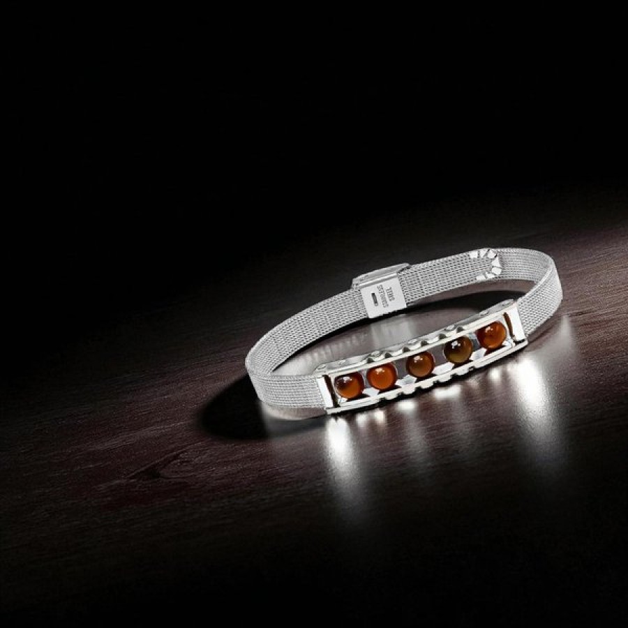 Kaplan Gözü Taşı Ve Paslanmaz Çelik Bileklik