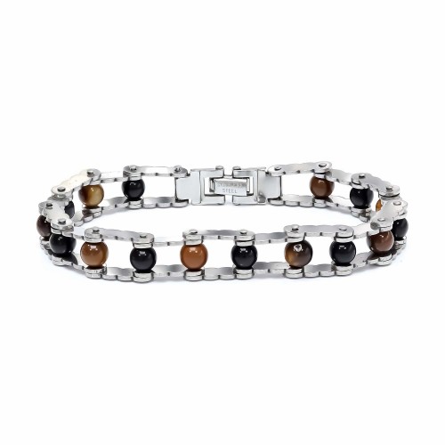 Men's Natural Stone Steel Bracelet 13286