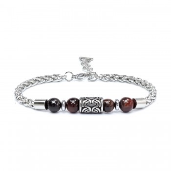 Men's Natural Stone Steel Bracelet 13270
