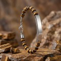 Men's Natural Stone Steel Bracelet 14131