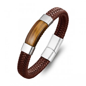 Kaplangözü Doğaltaş Ve Deri Çelik Bileklik