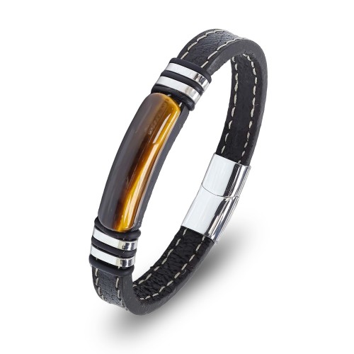Men's Natural Stone Steel Bracelet 13644