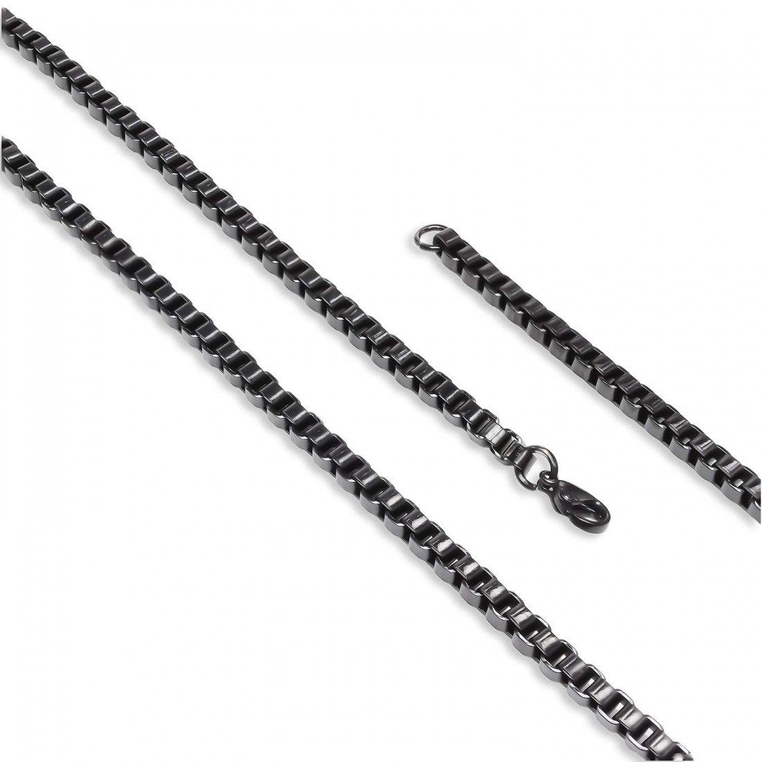 Kare Arnavut Çelik Kolye 4Mm