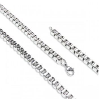 Kare Arnavut Çelik Kolye 6mm