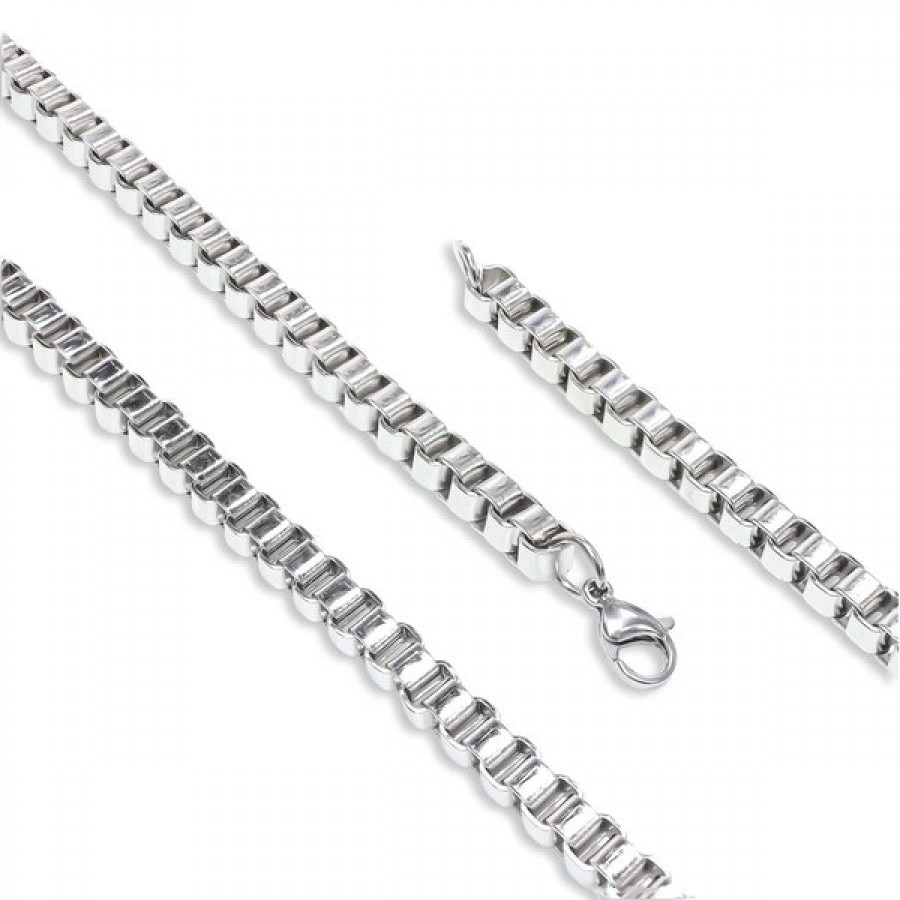 Kare Arnavut Çelik Kolye 6Mm