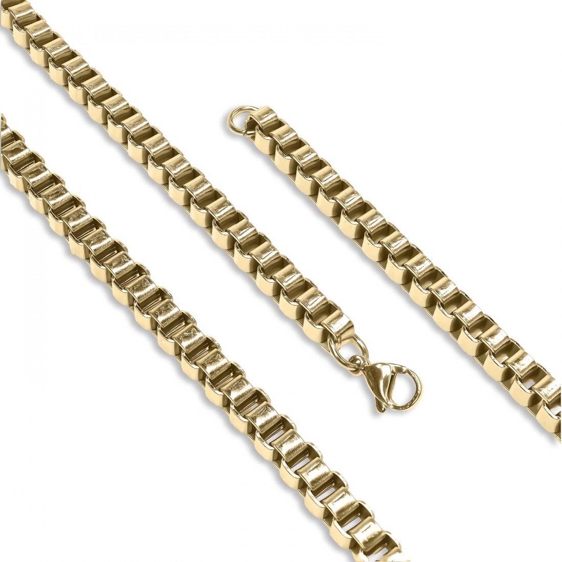 Kare Arnavut Çelik Kolye 6Mm