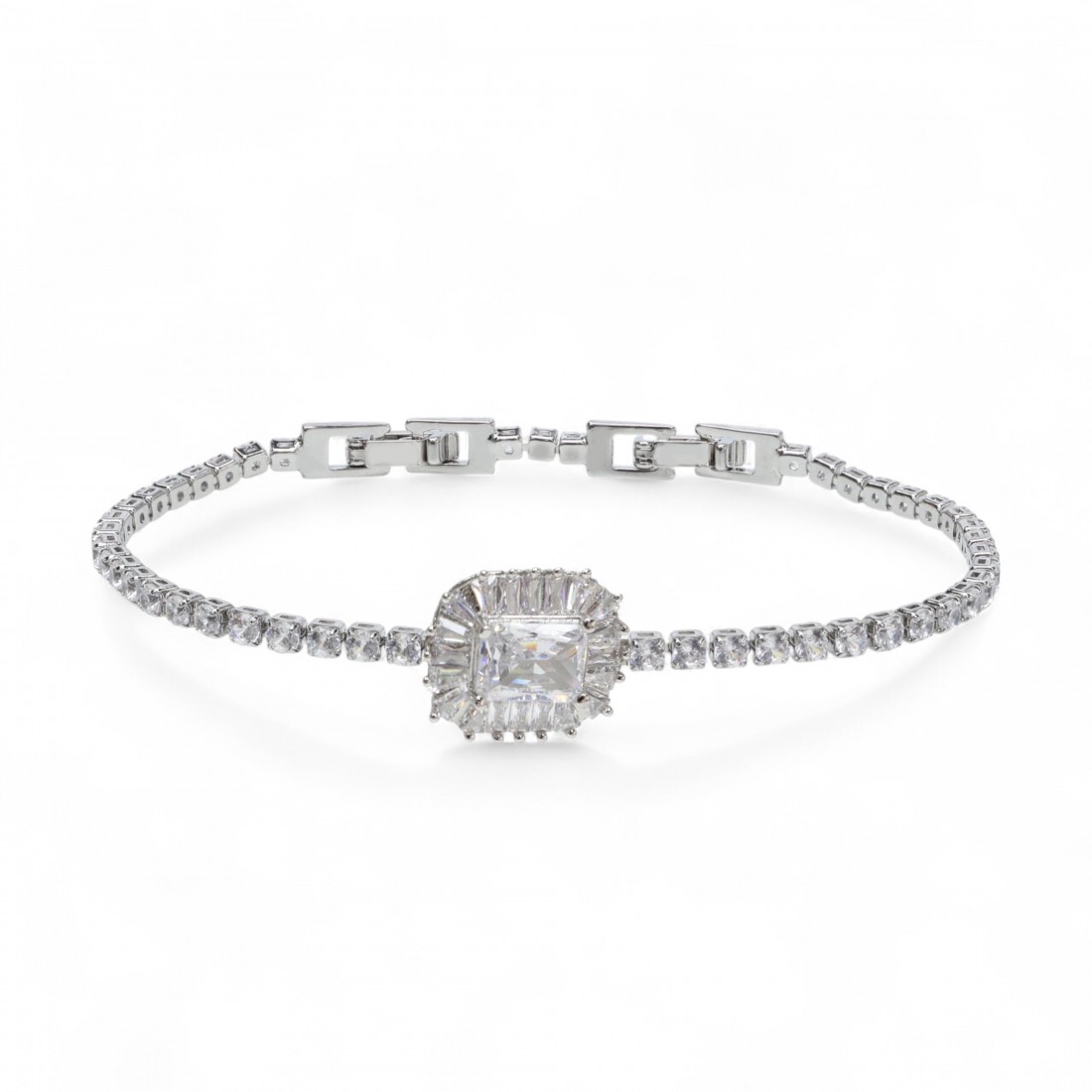 Kare Beget Zirkon Taşlı Suyolu Bileklik