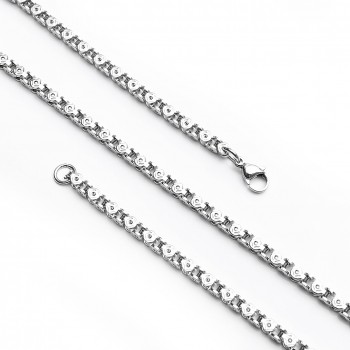 Kare Halka Çelik Kolye Modeli