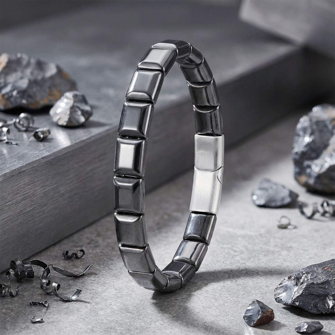 Toptan Kare Hematit Doğaltaşlı Çelik Halat Ve Klips Bileklik Fiyatları