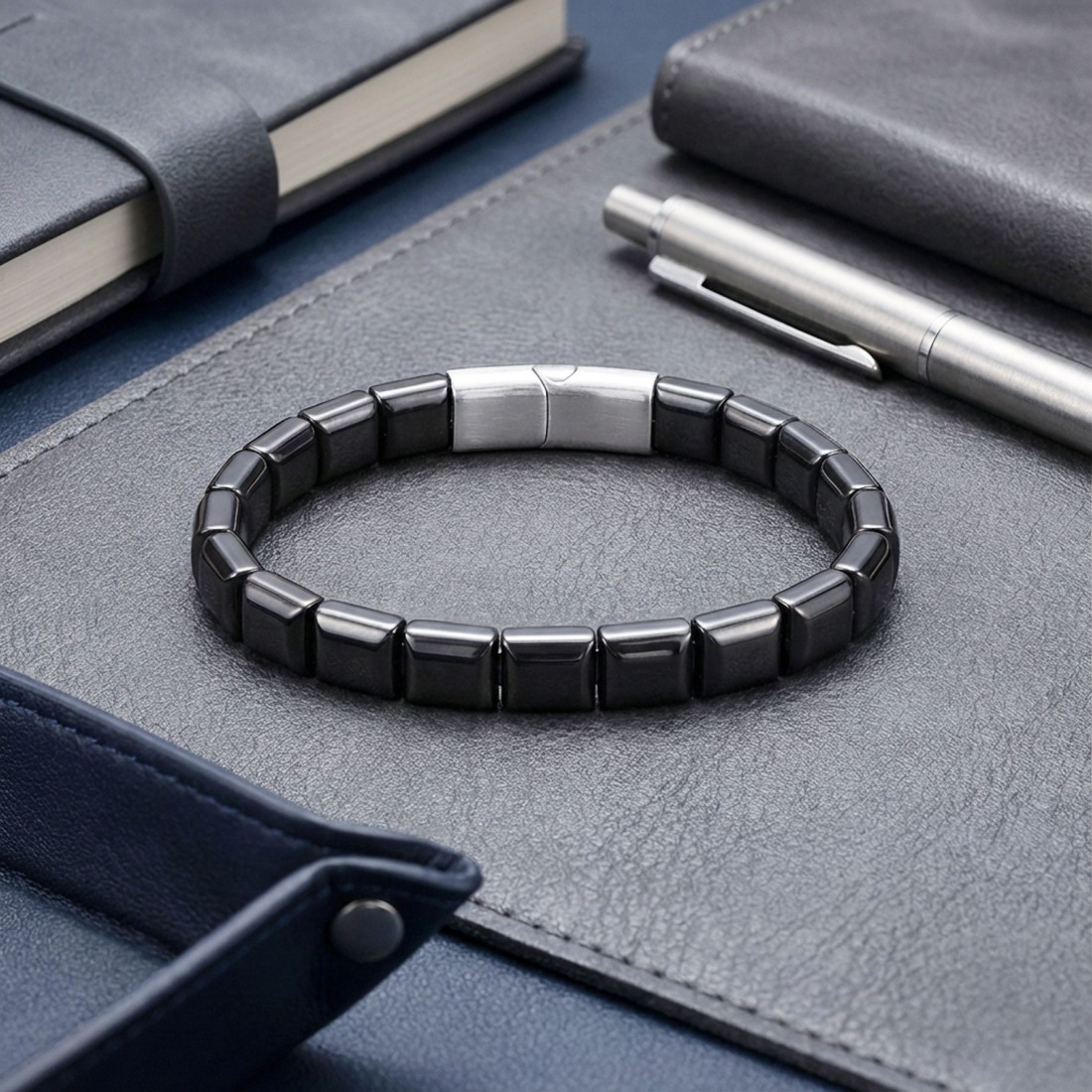 Toptan Kare Hematit Doğaltaşlı Çelik Halat Ve Klips Bileklik Fiyatları