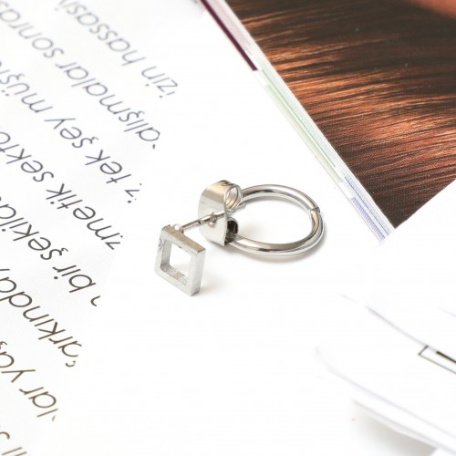 Kare Salantı Halka Küpe