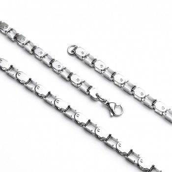 Kare Zincir Modelli Çelik Kolye