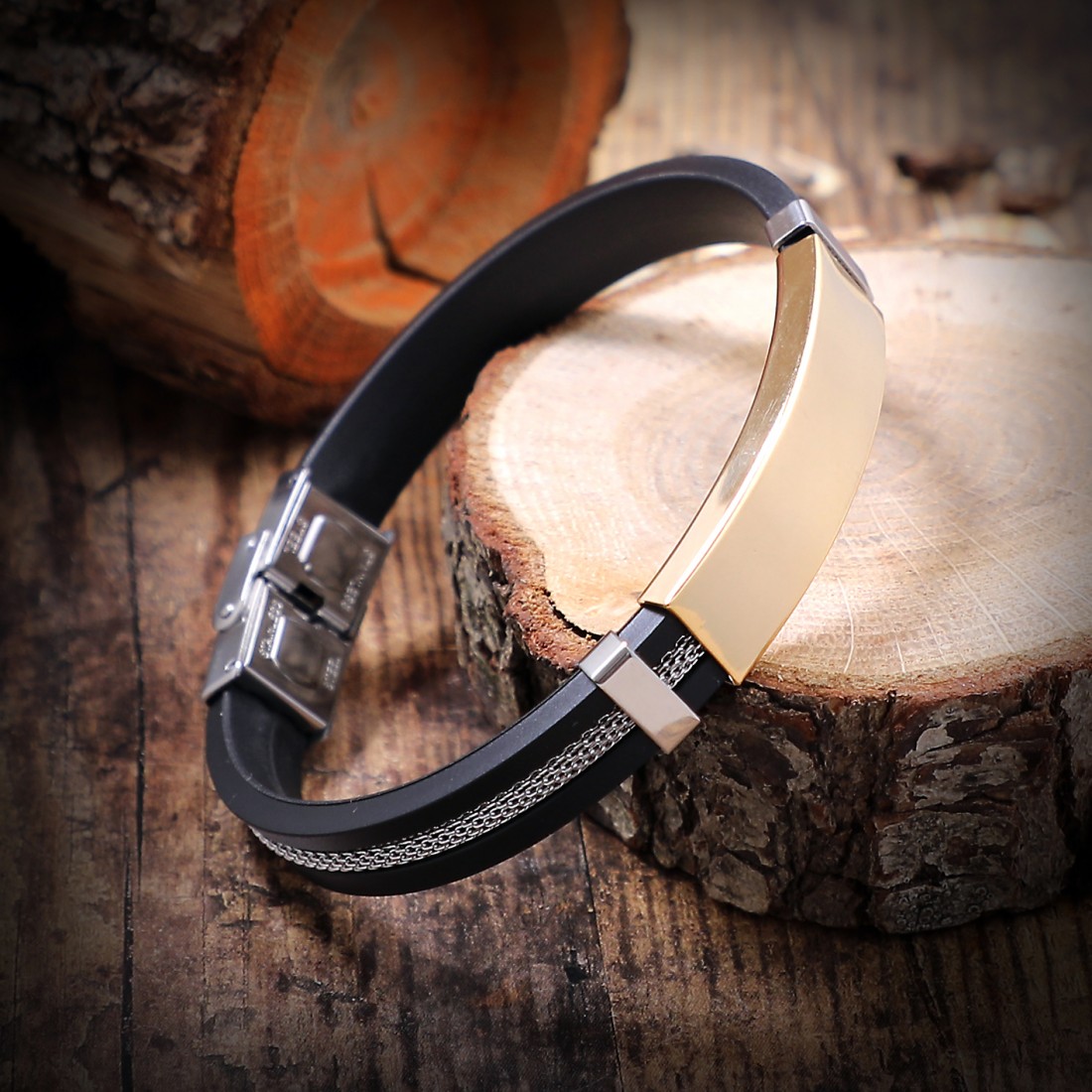 Toptan Kauçuk Ortası Hasır Çelik Bileklik Fiyatları