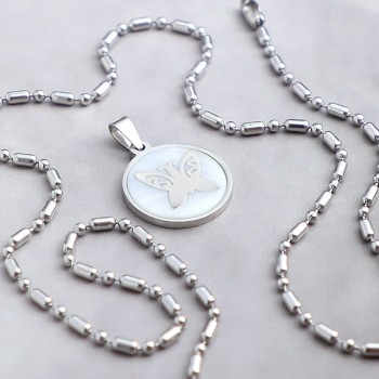 Kelebek Modeli Çelik Kolye Ucu