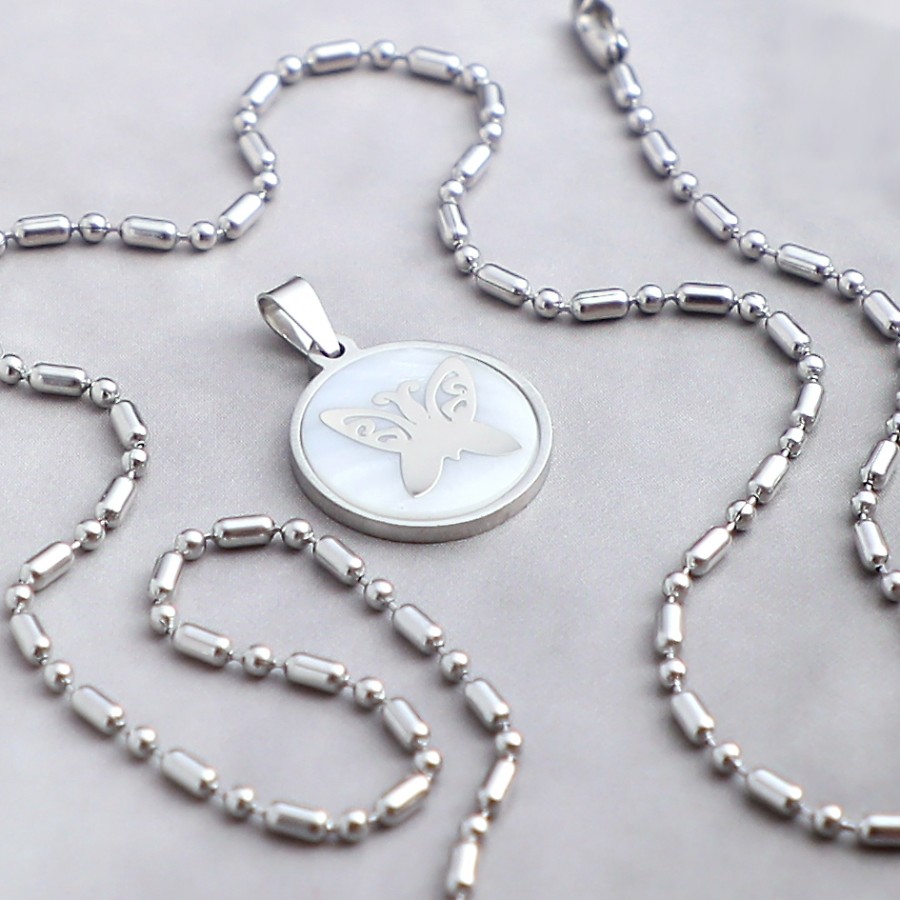 Kelebek Modeli Çelik Kolye Ucu