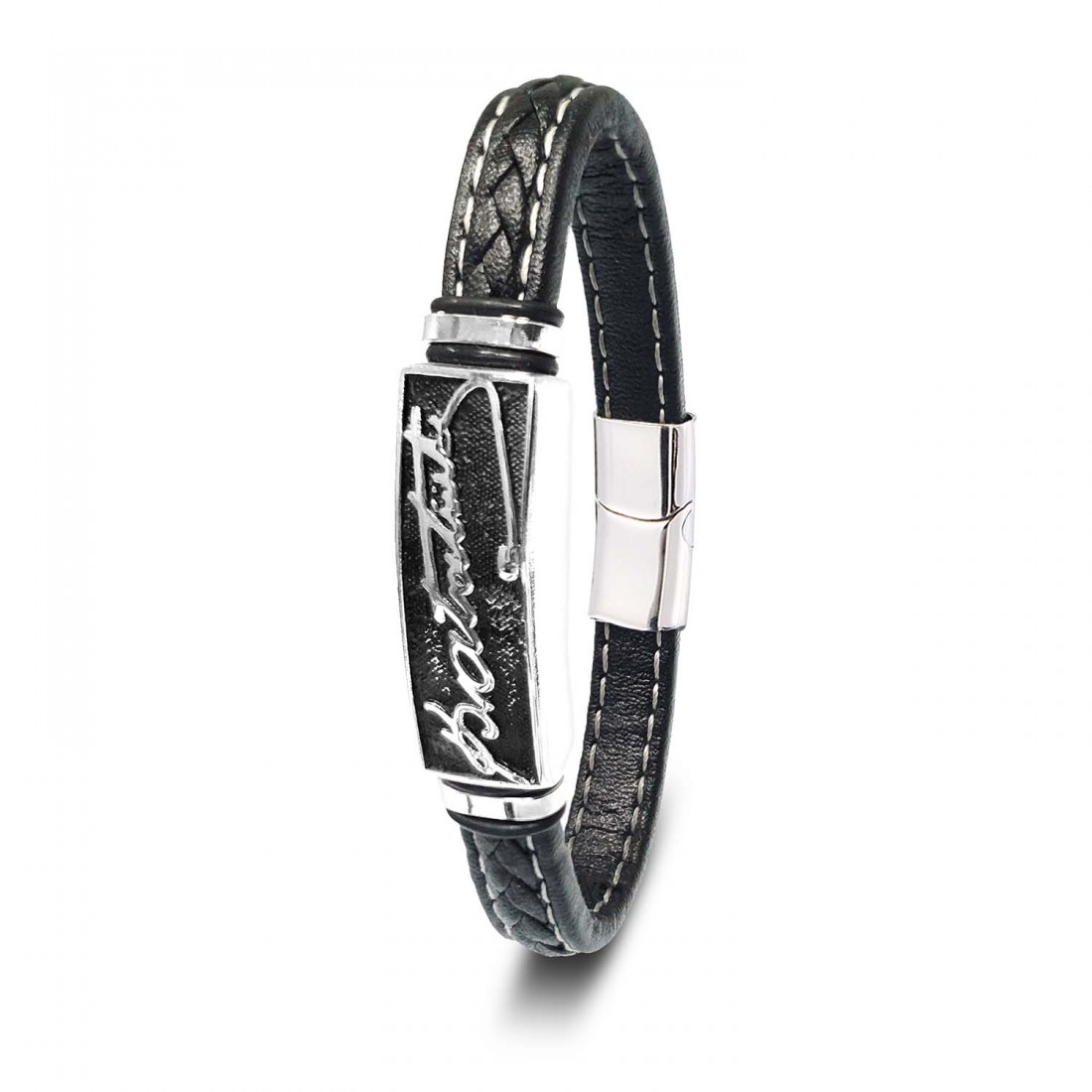 Kemal Atatürk Çelik Ve Deri Bileklik