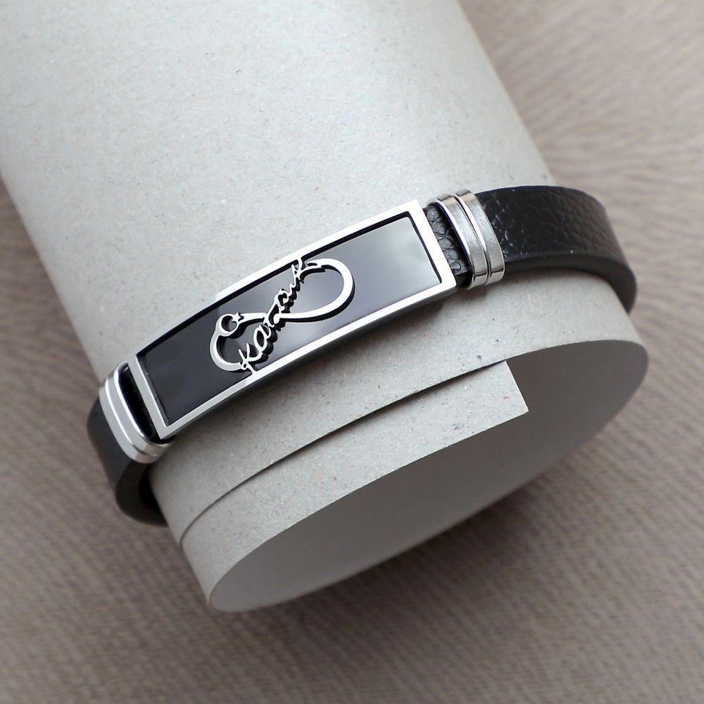 Kemal Atatürk Sonsuzluk Erkek Çelik Bileklik Kordonlu