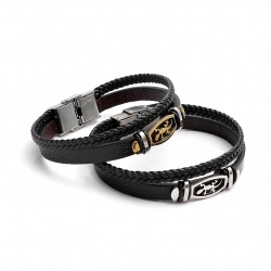 Kertenkele Figürlü Salaç Çelik Deri Bileklik