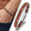 Men's Natural Stone Steel Bracelet 14060