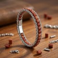 Men's Natural Stone Steel Bracelet 14060