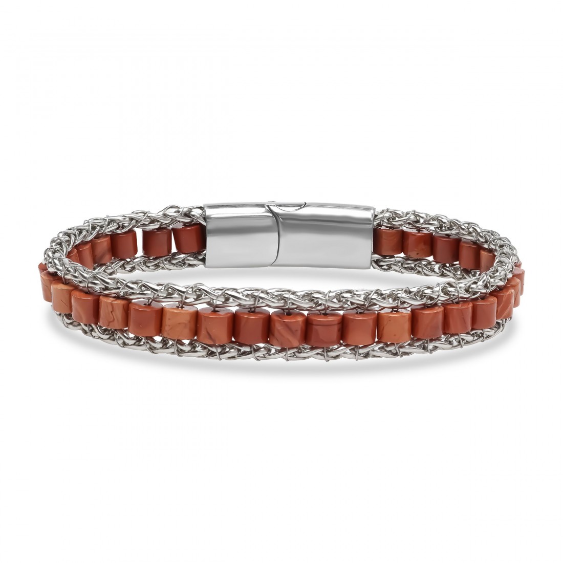 Men's Natural Stone Steel Bracelet 14060
