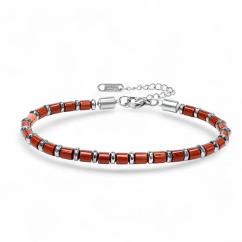 Men's Natural Stone Steel Bracelet 13635