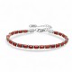 Kırmızı Jasper & Silver Hematit Taşlı Ayarlanabilir Çelik Zincir Erkek Bileklik