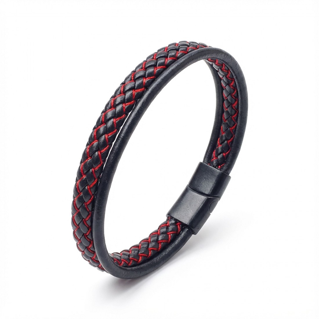 Kırmızı Renk Çoklu Deri Bileklik