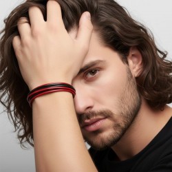 سوار رجالي جملة | تصميم أحمر وأسود