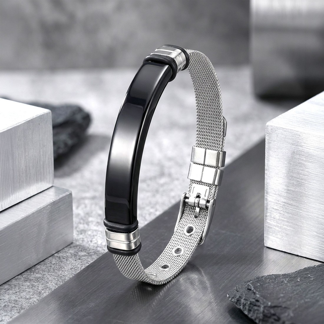 Kişiselleştirilebilir İsim Yazılabilir Ayarlanabilir Kordonlu Çelik Bileklik