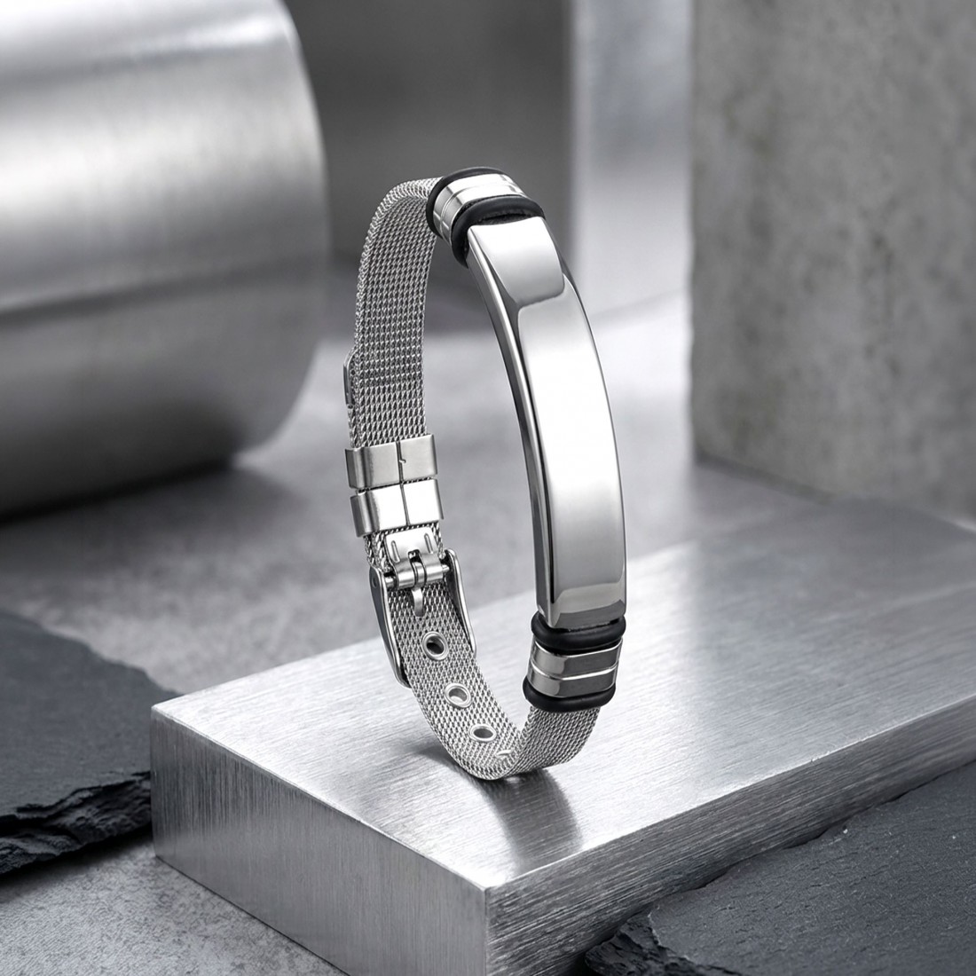 Kişiselleştirilebilir İsim Yazılabilir Ayarlanabilir Kordonlu Çelik Bileklik