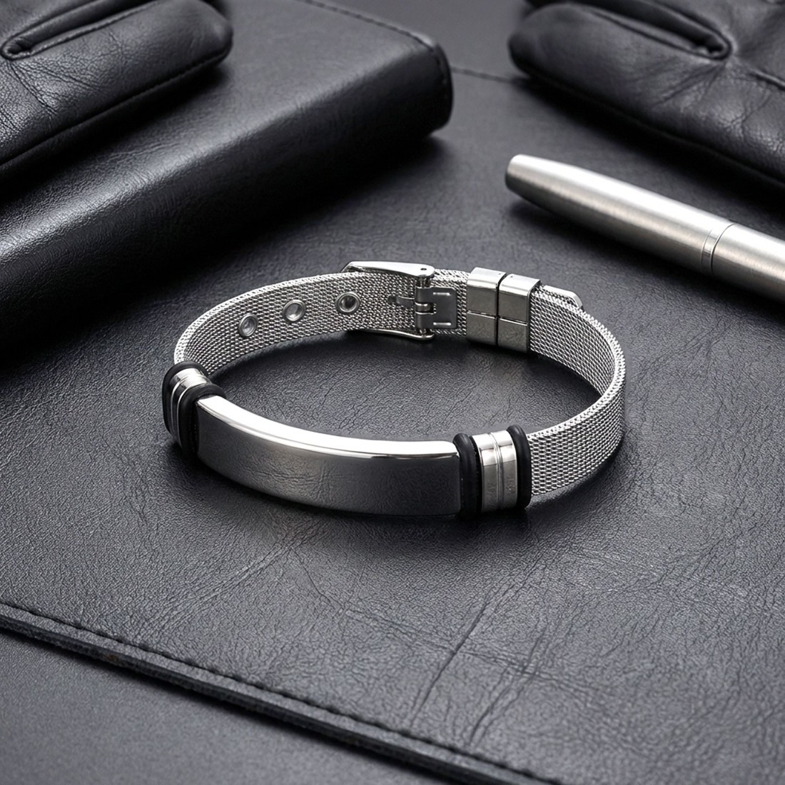 Kişiselleştirilebilir İsim Yazılabilir Ayarlanabilir Kordonlu Çelik Bileklik