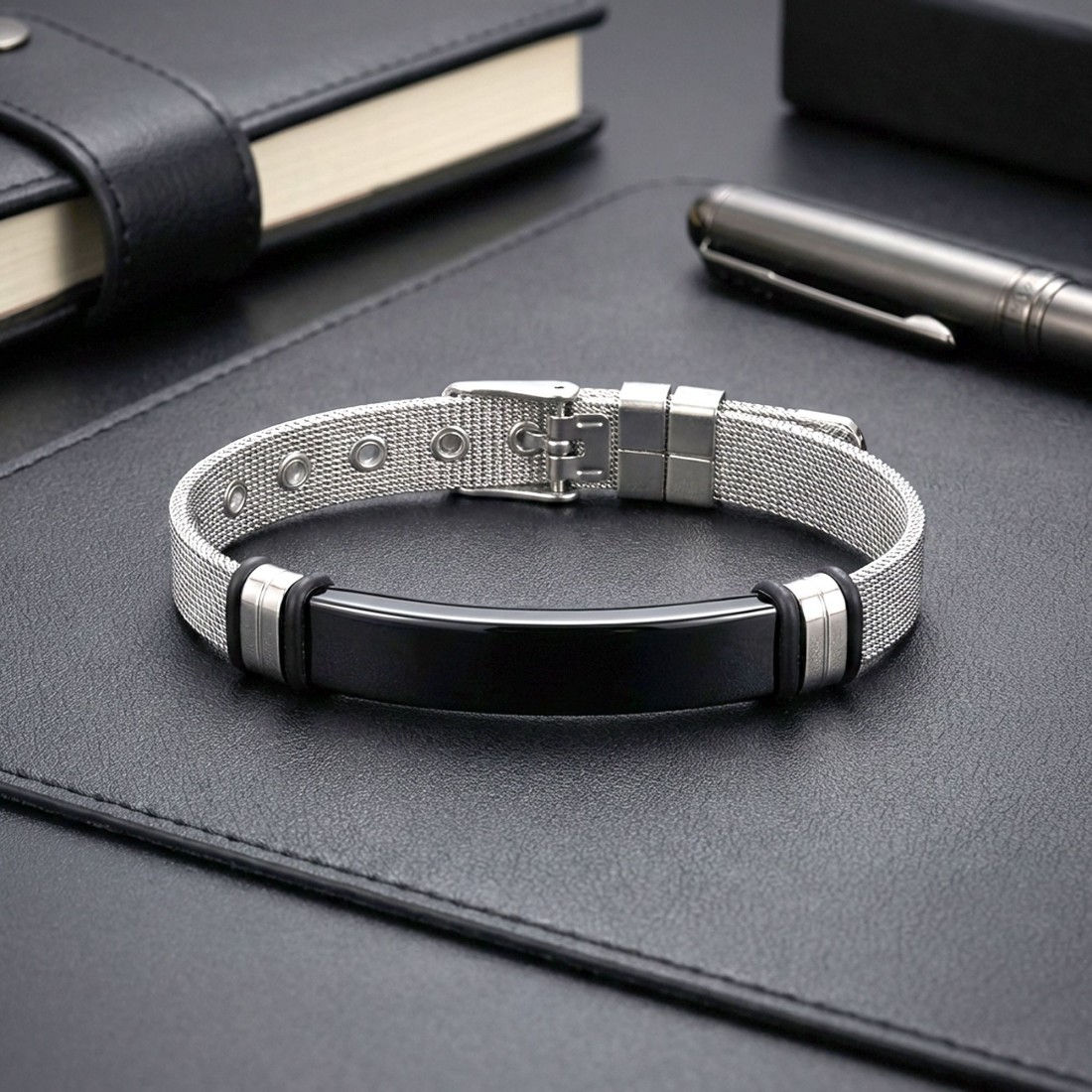 Kişiselleştirilebilir İsim Yazılabilir Ayarlanabilir Kordonlu Çelik Bileklik