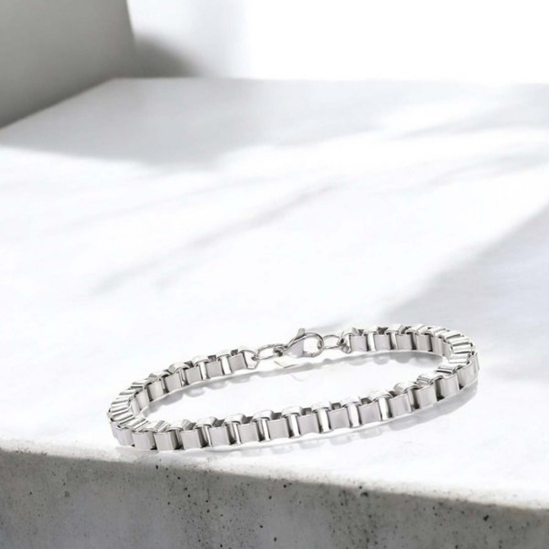 Köşeli Arnavut Zincir Çelik Zincir Bileklik