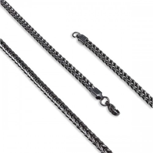 Köşeli Kral Bakla Örgülü Çelik Kolye 4mm